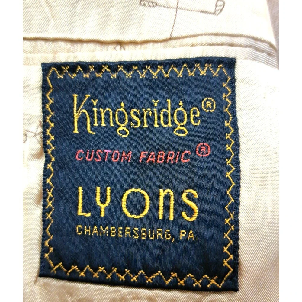 Kingsridge Men's Blazer‎ 46R Lyons Custom Fabric Chambersburg, PA Gold Buttons